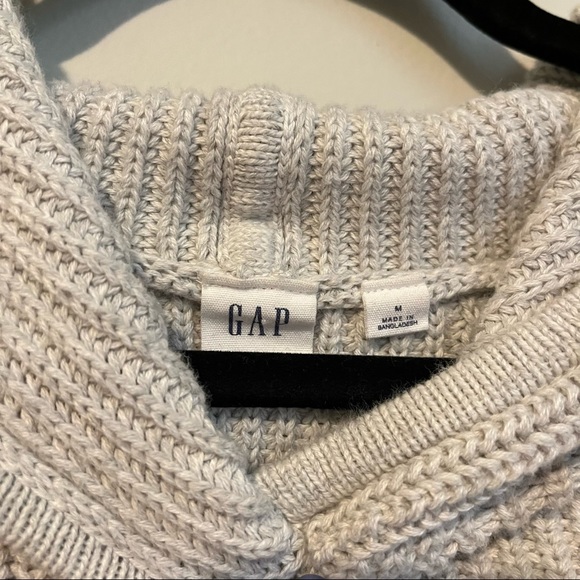 Gap Light Heather Knit Shaker Hoodie Size Medium - Picture 6 of 8